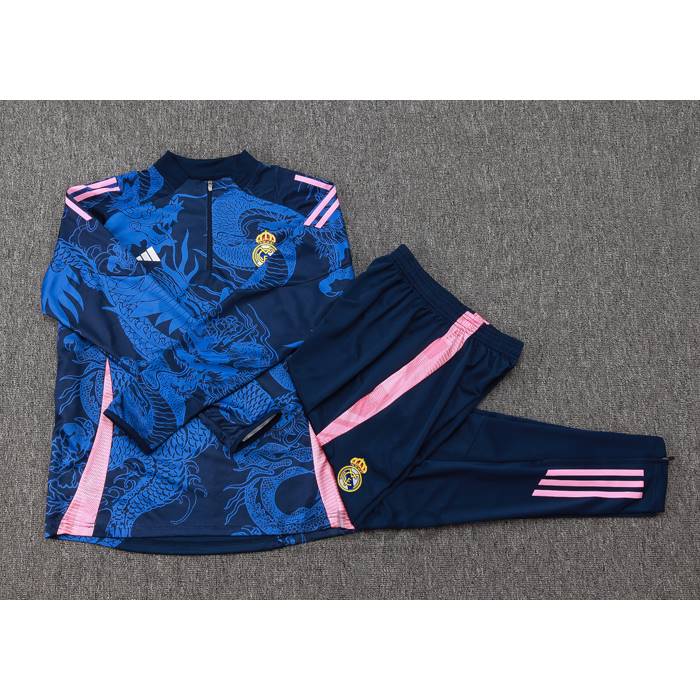 Tuta da Track di Felpa Real Madrid Dragon Bambino 2024-2025 Blu